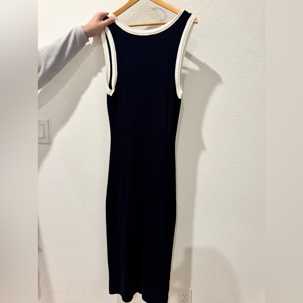Caroline Constas Navy & White Knit dress - Picture 4 of 6